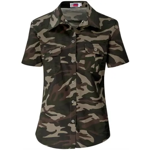 Ladies Short Sleeve Wildstone Shirt Camouflage Front
